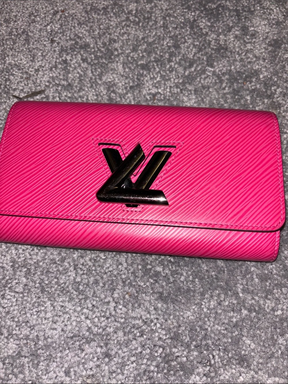 Louis Vuitton Hot Pink Epi Leather Flap Wallet with Silver LV Emblem